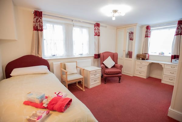 Cozy private room in a senior living facility