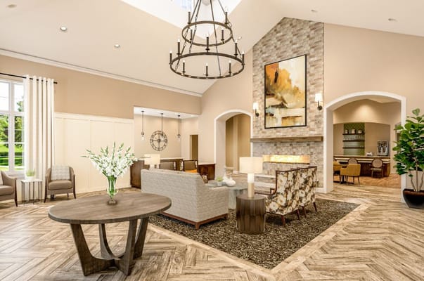 Bright and inviting common area in the facility