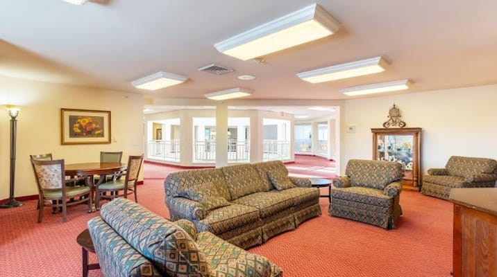 Common area with seating and dining space