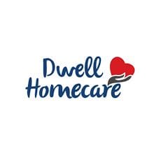 Logo of Dwell Homecare with a heart symbol