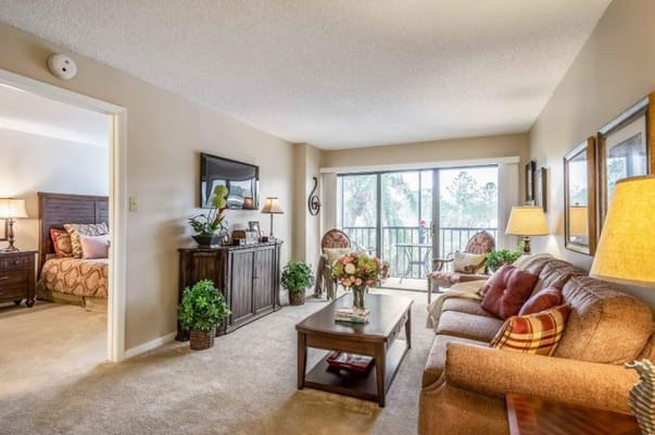 Cozy interior living space with seating and lamps