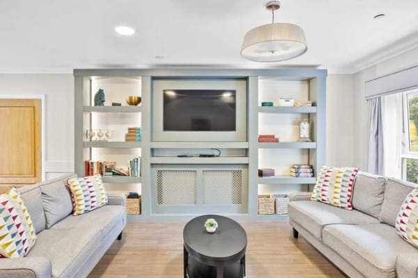 Bright common area with comfortable seating