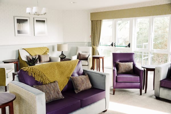 Bright common area with comfortable seating