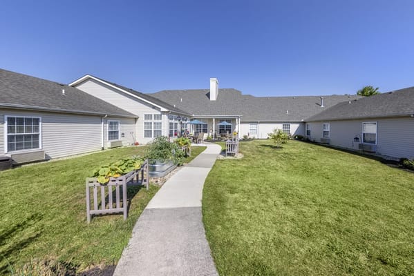 Pathway leading to the main entrance of the facility