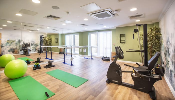 Well-equipped exercise room with fitness equipment