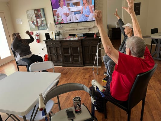 Residents participating in an engaging group activity