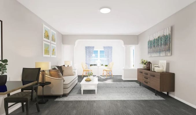 Bright interior space with seating and natural light