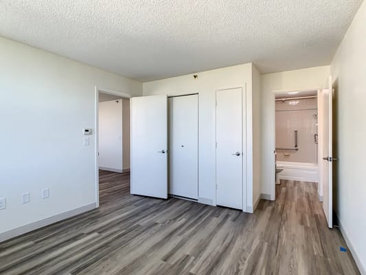 View of a private resident room with basic furnishings
