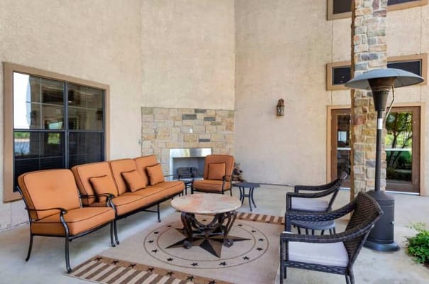 Outdoor seating area with comfortable furniture