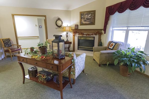 Cozy common area with seating and decor
