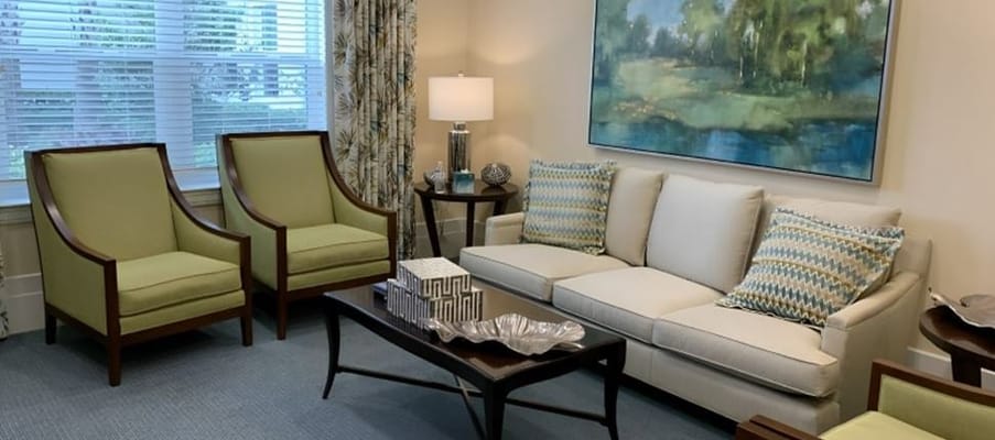 Comfortable living room area with modern furniture