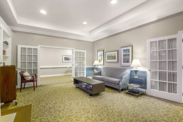 Common area with comfortable seating and artwork