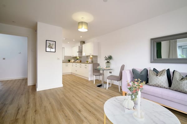 Bright, modern interior of a living space