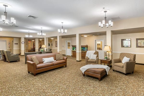 Cozy common area with seating and decor