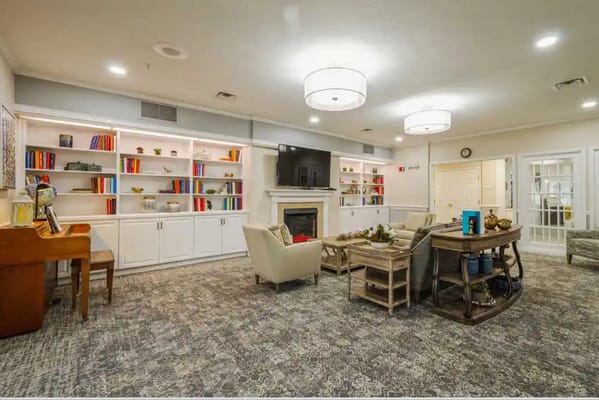 Cozy common area in a senior living facility