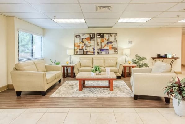 Comfortable seating in a common area of the facility