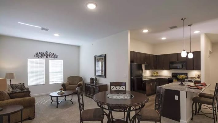 Stylish interior of an active senior apartment