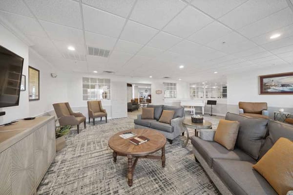 Lounge area with comfortable seating and a cozy atmosphere