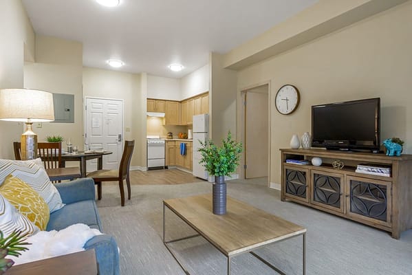 Interior view of a cozy resident living space