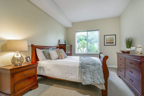 Cozy private bedroom with warm decor