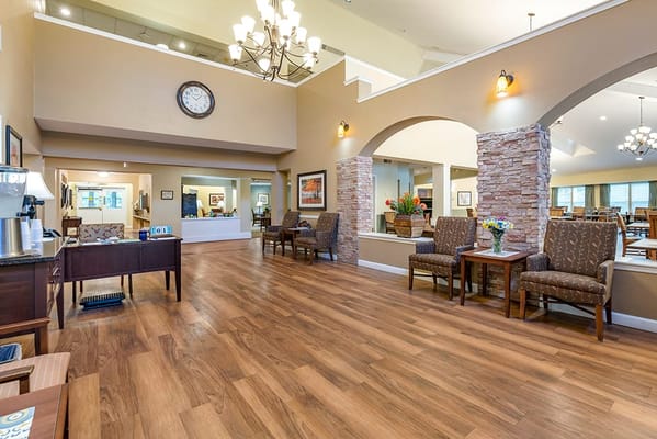 Common area with seating and dining setup