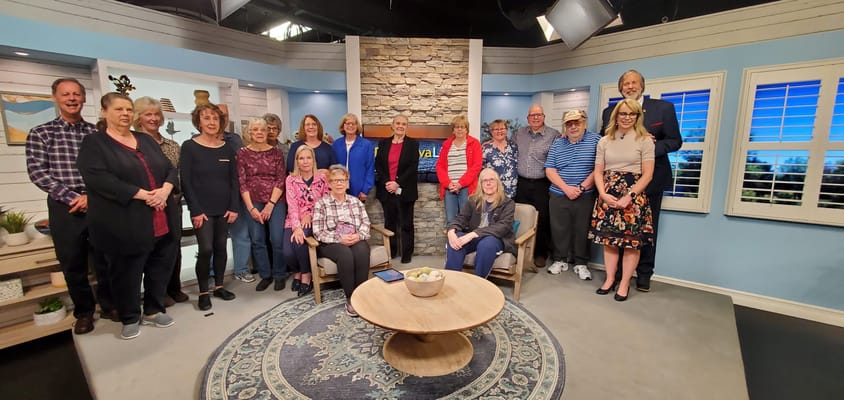 Group of people gathered in a common area