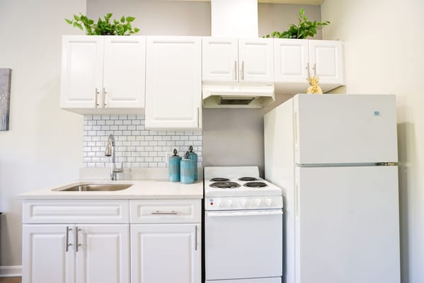 Bright kitchen space in a senior living facility