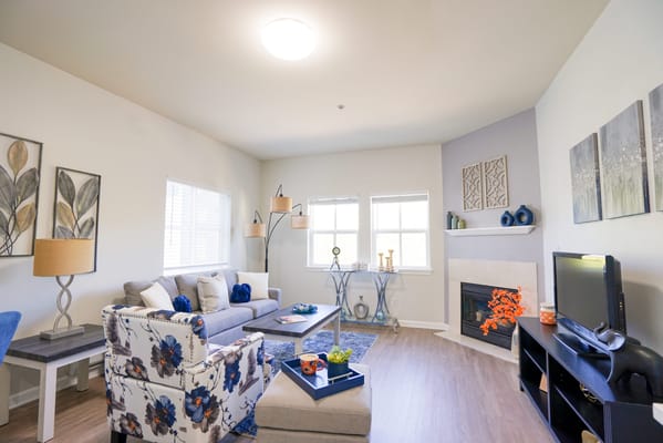 Cozy interior living space with furniture and decor