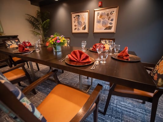 Elegant dining room set for a meal