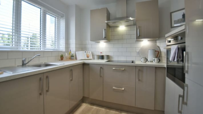 Modern kitchen interior with natural light