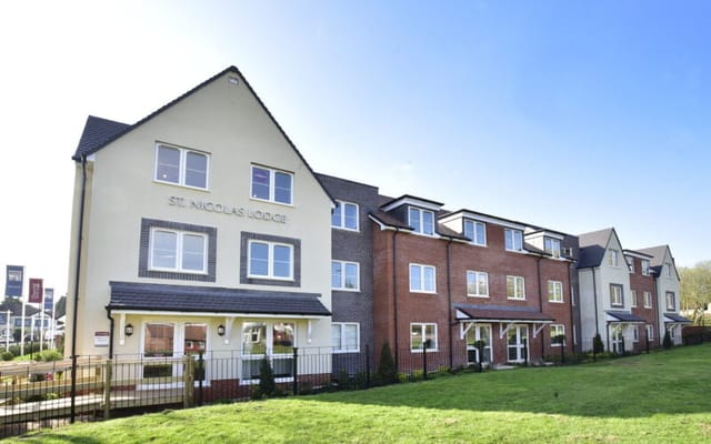 Exterior view of a senior living facility building