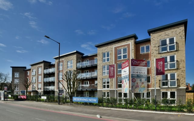 Exterior view of a modern assisted living facility
