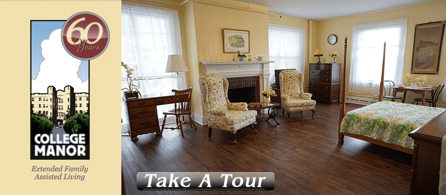 Interior view of a living space at College Manor