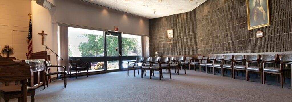 Interior view of a lounge area with seating