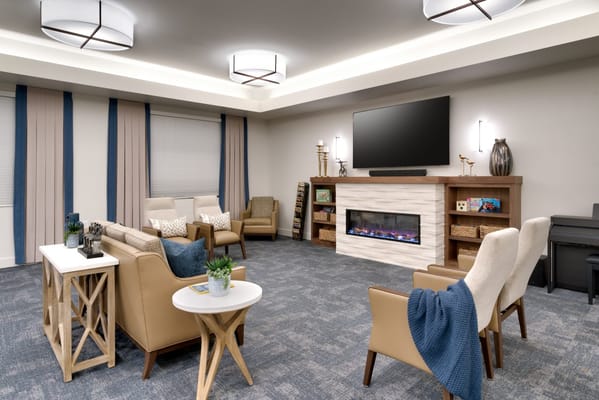 Stylish common area with comfortable seating