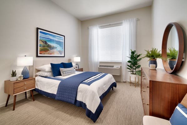 Cozy resident room with a bed and decor