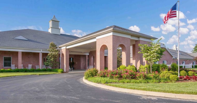 Exterior view of the assisted living facility entrance