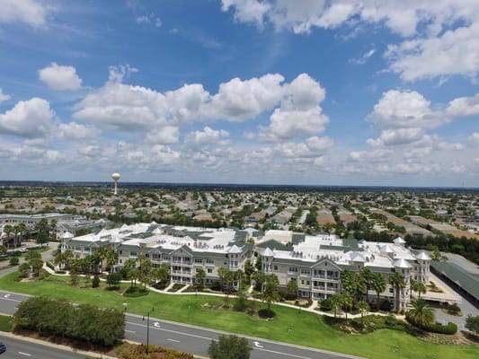 Aerial view of Sumter Senior Living facility with surrounding landscape