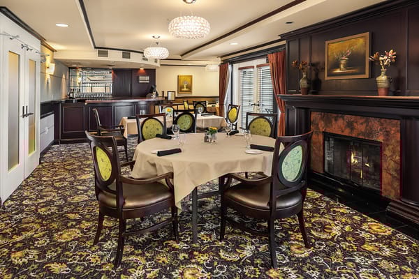 Elegant dining room set for a meal