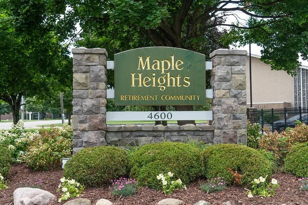 Sign for Maple Heights Retirement Community