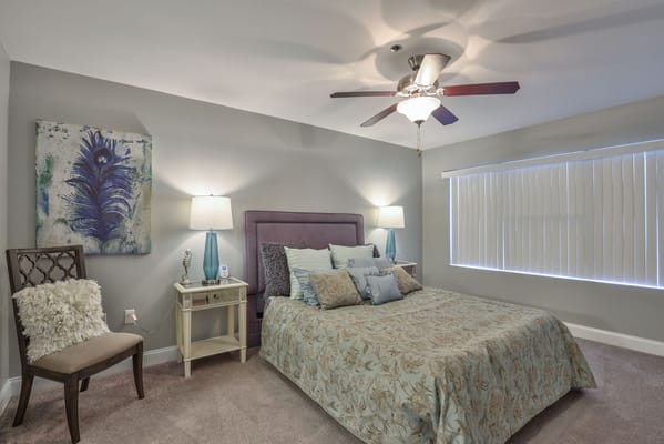 Private bedroom in a retirement community