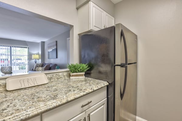 Interior view of a kitchen area in a senior living space