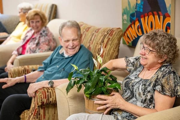 Residents enjoying time together in a common area