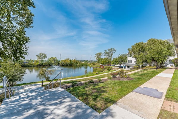 Scenic view of outdoor space with water feature