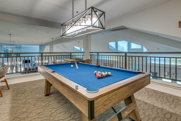 Interior view of a billiard table in a common area