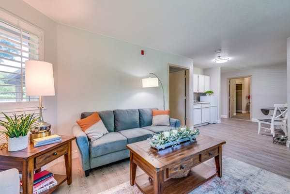 Cozy living area in a senior living facility