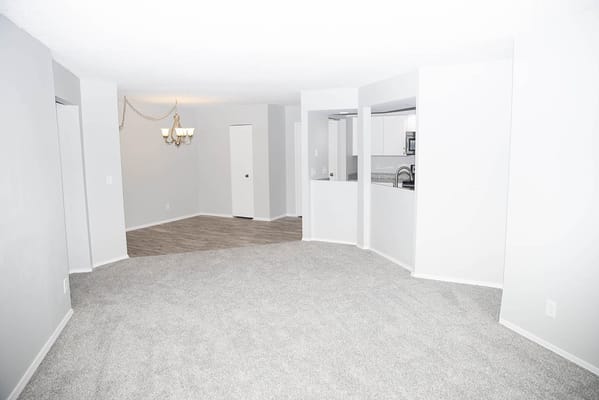 Spacious and modern living area in a senior facility