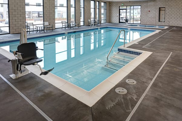 Indoor swimming pool with accessible lift