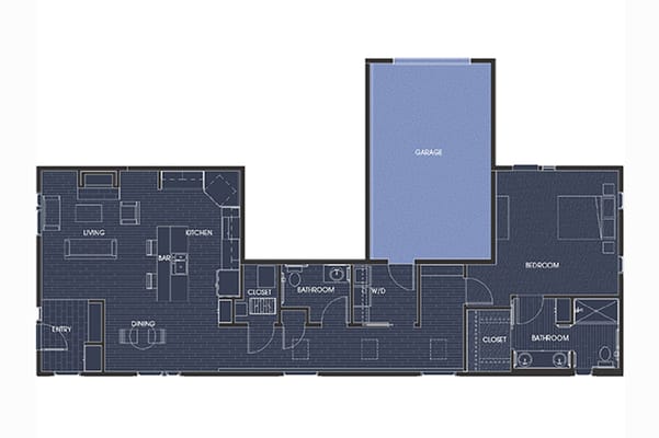 Architectural floor plan of a residential unit