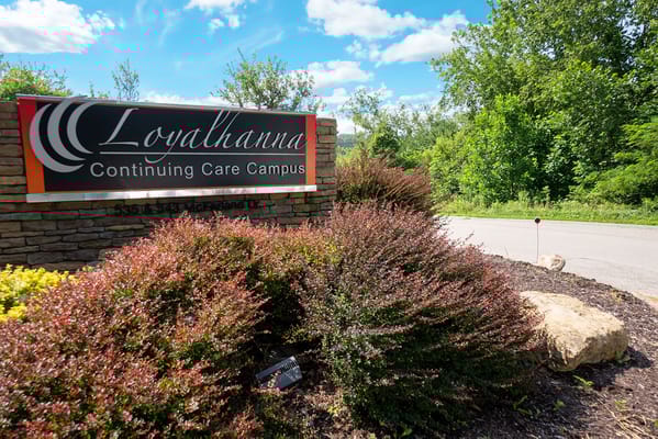 Entrance sign for Loyalhanna Continuing Care Campus